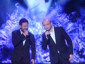 Andrzej Piaseczny i Piotr Adamczyk na świątecznym koncercie Listy do M