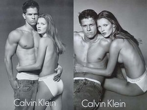 reklama Calvin Klein z nagimi Kate Moss i Mark Wahlberg