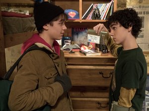 (L-r) ASHER ANGEL as Billy Batson and JACK DYLAN GRAZER as Freddy Freeman in New Line Cinema's action adventure "SHAZAM!", a Warner Bros. Pictures release.