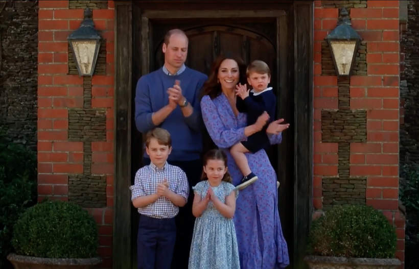 akcja #clapforcarers Kate i William z dziećmi, księżna kate dzieci, książę George, księżniczka Charlotte, książę Louis