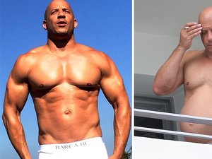 Aktor Vin Diesel wysportowany i z brzuszkiem