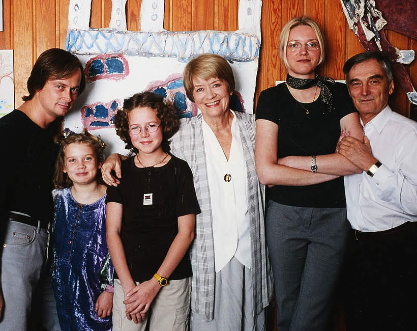 Alina Janowska, syn Michał Zabłocki, córka Katarzyna, Wojciech Zabłocki, wnuczki