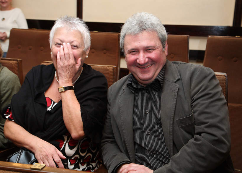 Andrzej Grabarczyk z żoną, Oficjalna premiera sztuki w teatrze 