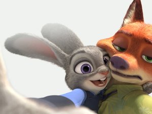 animowany królik i animowany lis