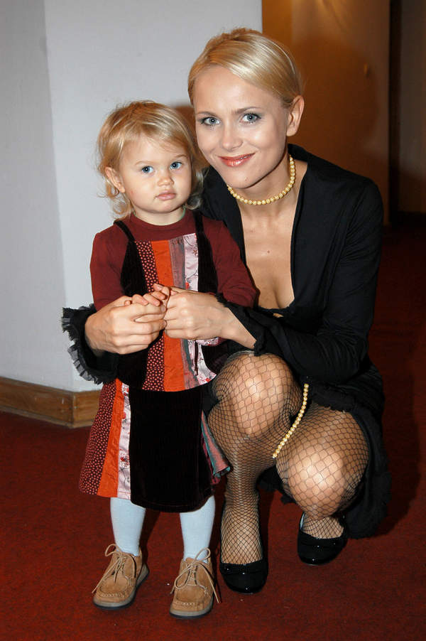 Anna Samusionek z córką, Angeliką, 2004 rok