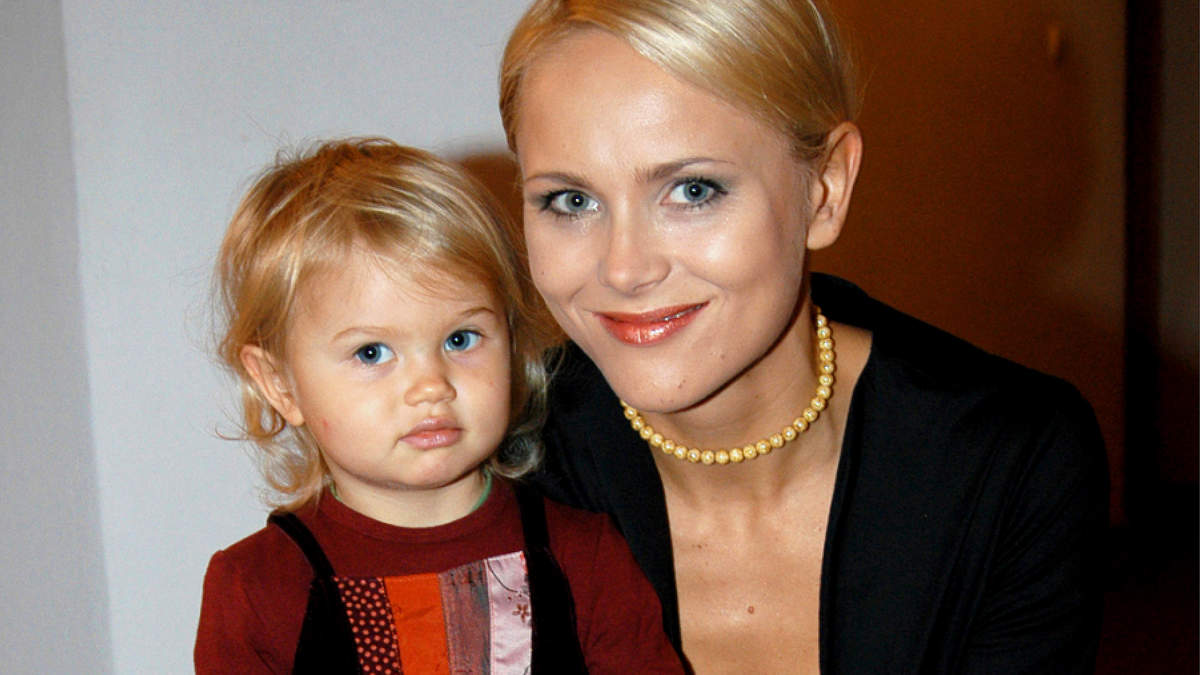 Anna Samusionek z córką, Angeliką, 2004 rok