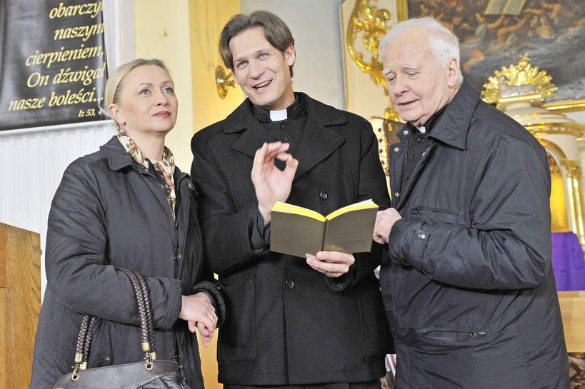 Barbara Zielińska, Marcin Janos Krawczyk, Wacław Szklarski, serial Plebania, 2009