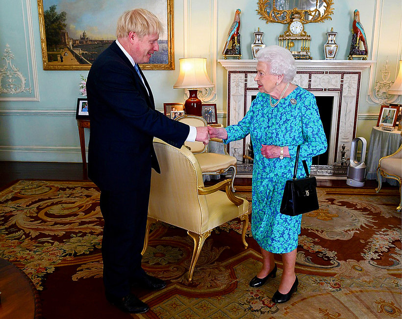 Boris Johnson i królowa Elżbieta II, spotkanie z królową