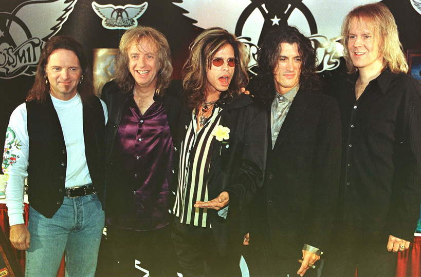 Brad Whitford, Joey Kramer, Steven Tyler, Joe Perry, Tom Hamilton, Aerosmith, 1997