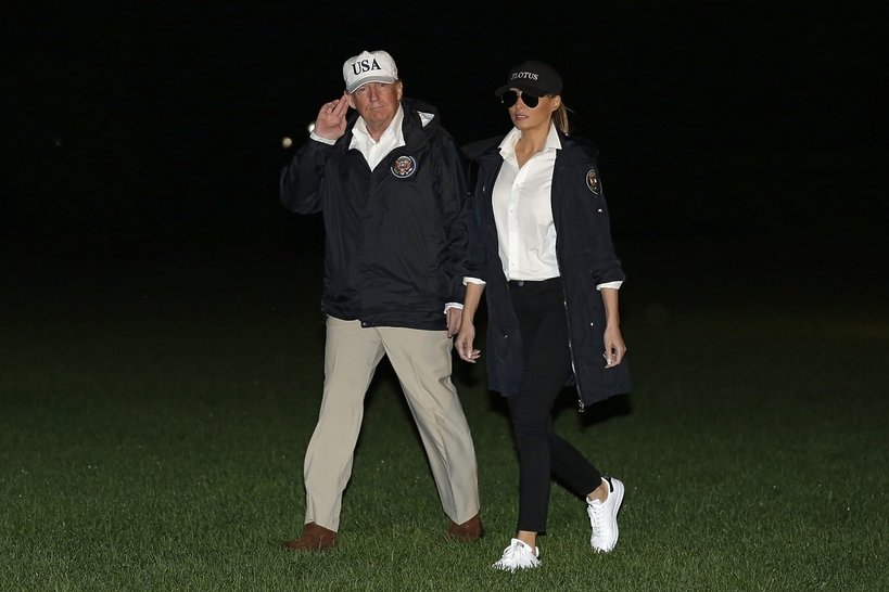 Donald i Melania Trump w drodze do Teksasu