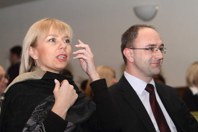 Elżbieta Bieńkowska z mężem, Arturem Bieńkowskim, Benefis Mariana Kociniaka, 2011