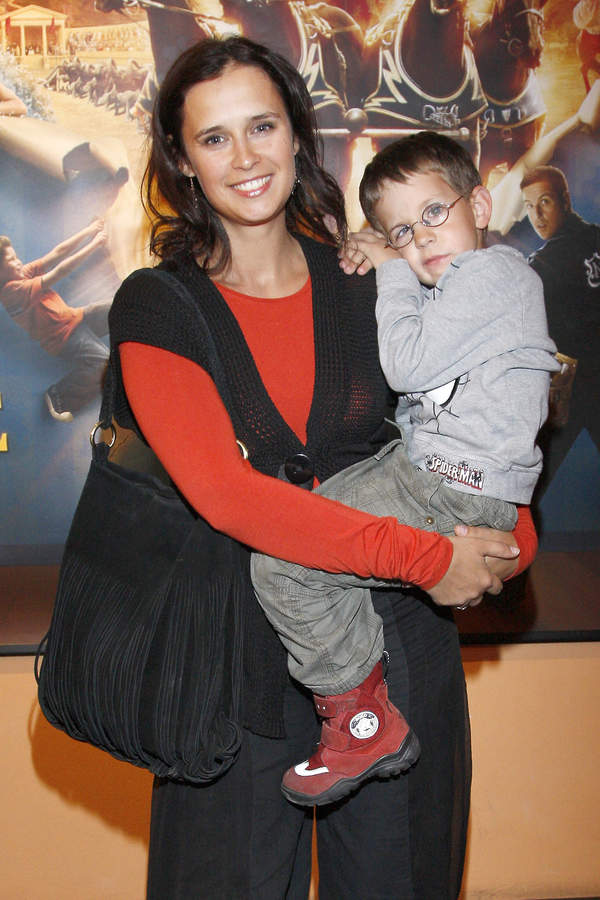 Ewa Gorzelak z synkiem Ryszardem; styczeń 2009; pokaz filmu 