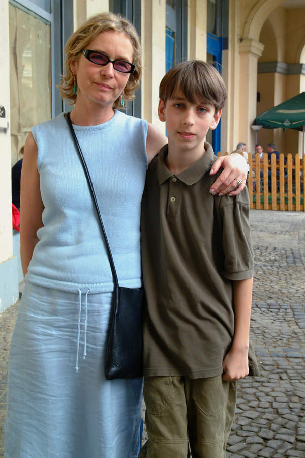 Ewa Orłoś z synem Frankiem, 2002 rok