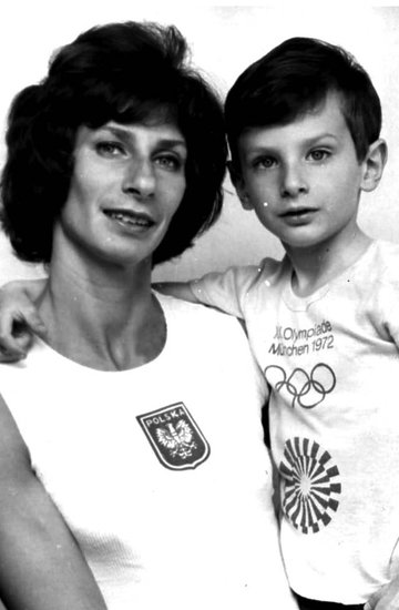 Irena Szewińska z synem