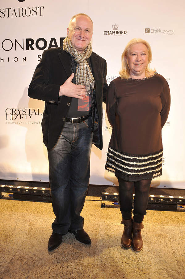 Jacek Cygan z żoną Ewą Łabuńską, pokaz mody Michała Starosty, marzec 2008