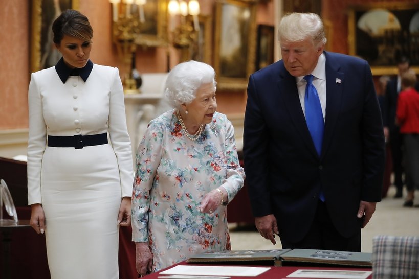 królowa Elżbieta II, Melania Trump, Donald Trump