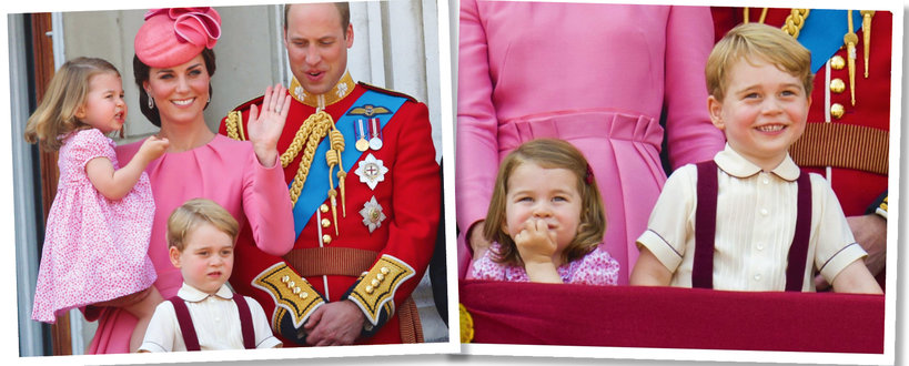 Książę George i księżniczka Charlotte, księżna Kate i William