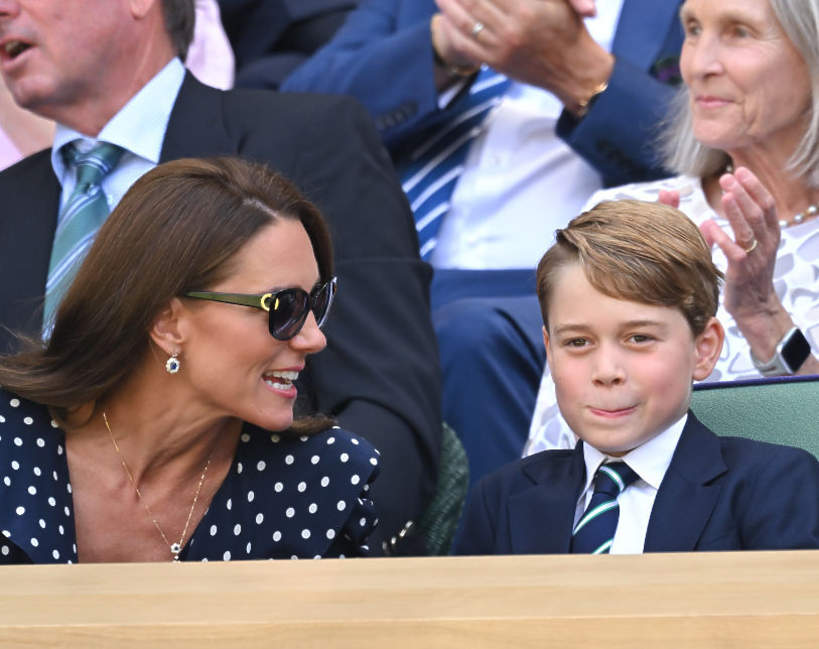 książę George księżna Kate Wimbledon 10.07 reakcja księcia George'a śmieszne miny