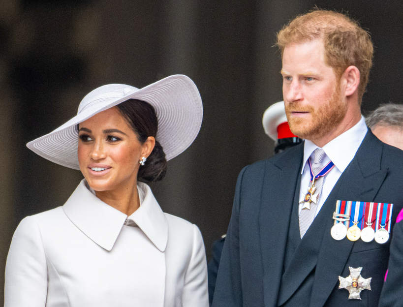 Książę Harry i Meghan Markle na jubileuszu królowej Elżbiety II, 2022