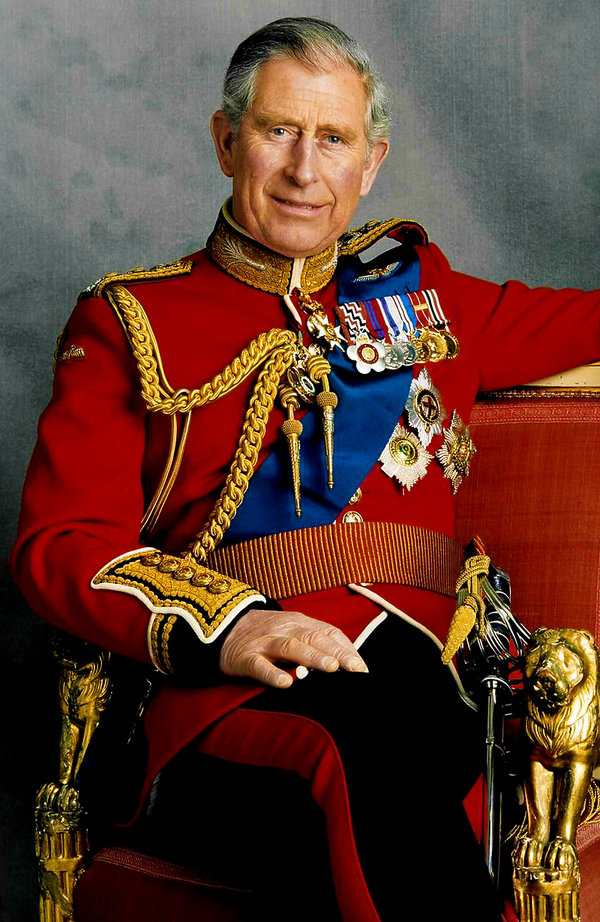 Książę Karol, książę Karol w mundurze, oficjalny portret księcia Karola