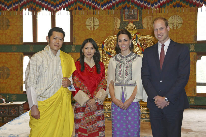 Książęta Cambridge z wizytą w Indiach, Król Jigme Khesar Namgyal Wangchuck of Bhutan i jego żona Jetsun Pema, 2016