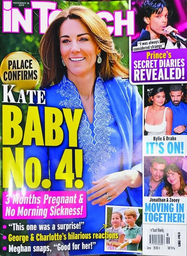 księżna Kate, czwarta ciąża, In Touch