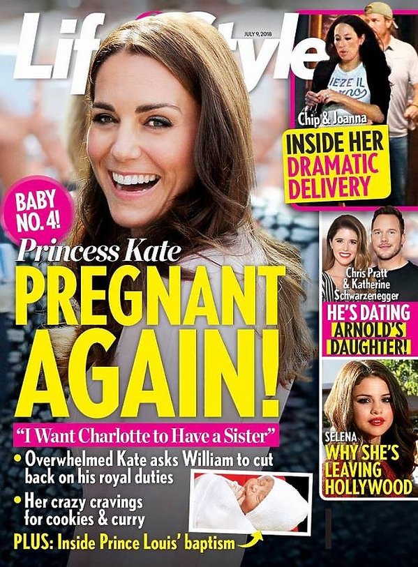 Księżna Kate jest w czwartej ciąży, okładka Life & Style