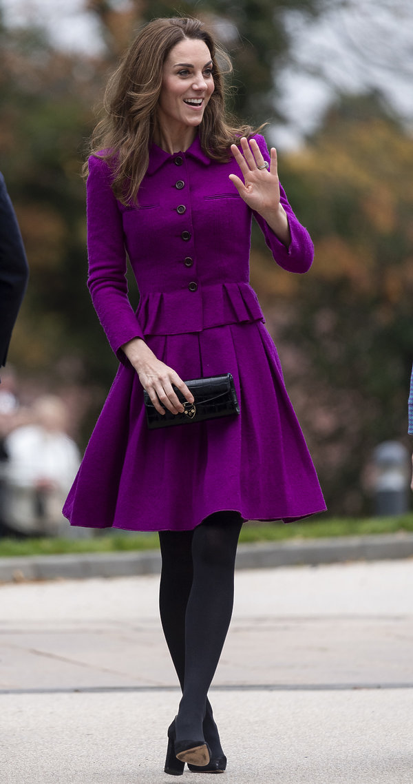 Księżna Kate w fioletowej sukience, księżna Kate 2019