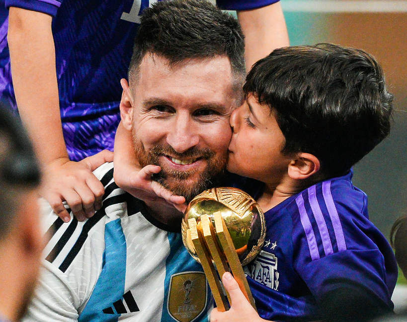 Leo Messi z synem, Finał MŚ w Katarze 2022