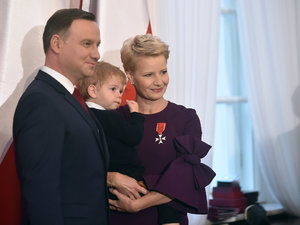 Małgorzata Kożuchowska z synkiem, została odznaczona przez prezydenta Andrzeja Dudę
