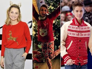 Małgorzata Socha, Katarzyna Zielińska, Justin Bieber, Miley Cyrus w świątecznych swetrach