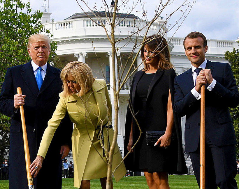 Melania Trump, Donald Trump, Brigitte Macron, Emmanuel Macron