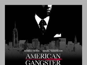 plakat filmu American Gangster. Ridley Scott, Denzel Washington