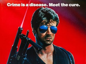 plakat filmu Cobra. Sylvester Stallone