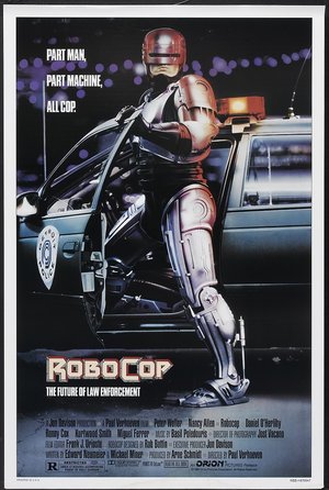 plakat filmu RoboCop. Peter Weller