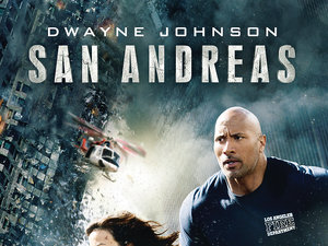 plakat filmu San Andreas. Dwayne Johnson