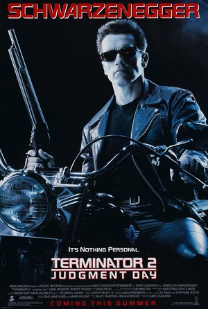 plakat filmu Terminator 2: Dzień sądu. James Cameron