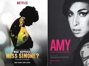 Plakaty filmów o Ninie Simone i Amy Winehouse