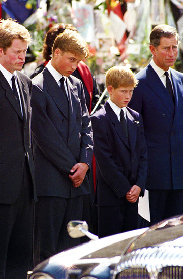 Pogrzeb księżnej Diany, księżna Diana, książę William, książę Harry, książę Karol