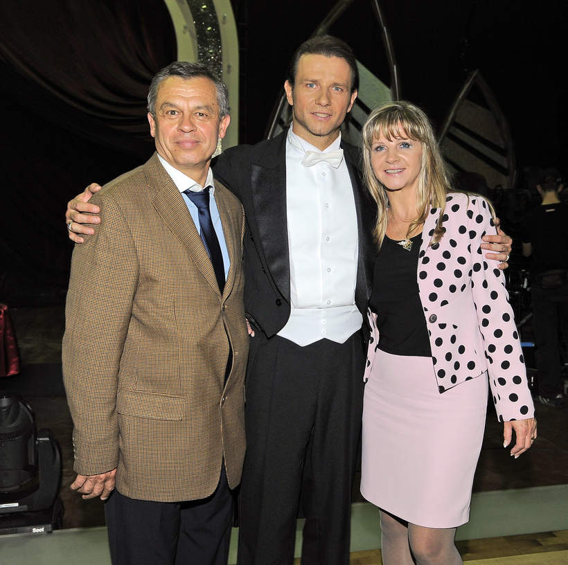 Radosław Majdan, Radosław Majdan z rodzicami