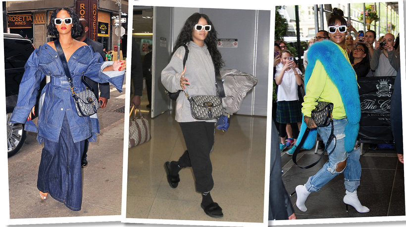 Rihanna z torebką Dior Saddle Bag