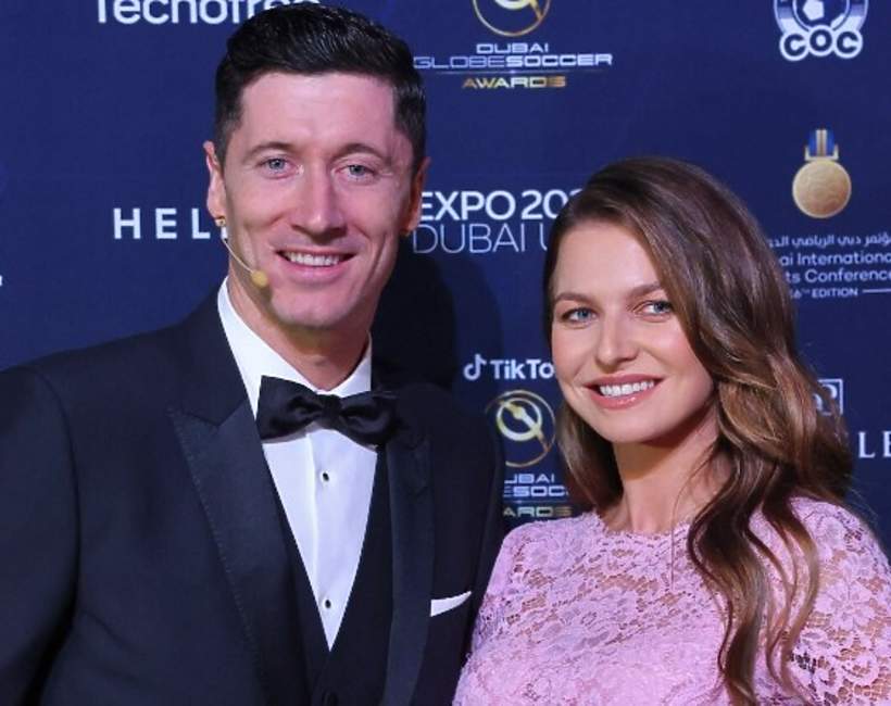 Robert Lewandowski, Anna Lewandowska, Globe Soccer Awards, Dubaj, 27.12.2021 rok