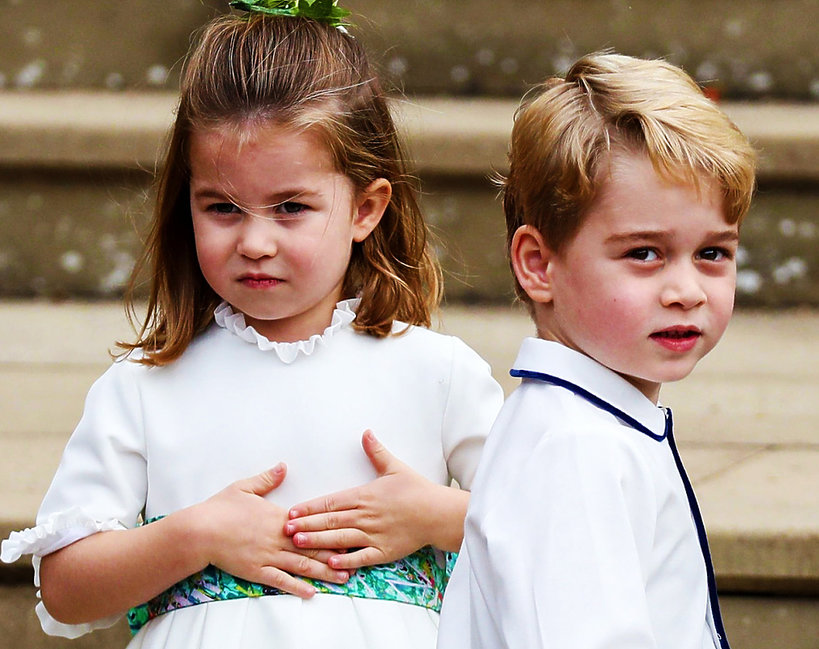 Ślub Księżniczki Eugenii, księżniczka Charlotte i książę George