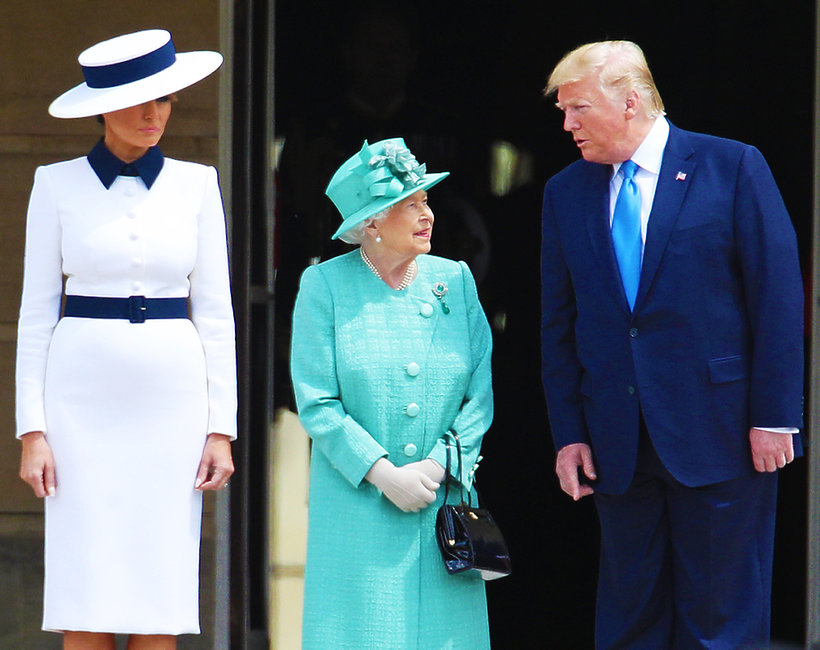 Spotkanie Donalda Trumpa z królową Elżbietą II, Donald Trump, królowa Elżbieta II, Melania Trump