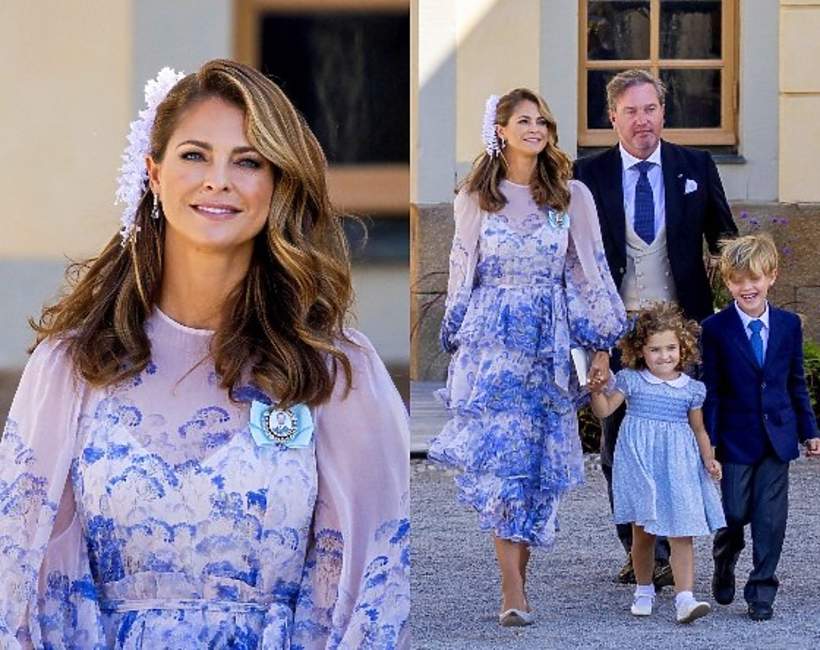 szwedzka księżniczka Madeleine z rodziną