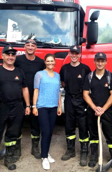 Szwedzka księżniczka Wiktoria odwiedziła polskich strażaków