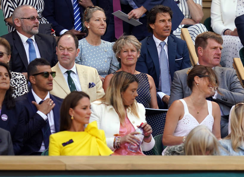 Tom Cruise, księżna Kate podczas finału Wimbledonu, lipiec 2022