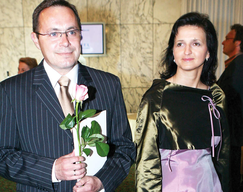 Tomasz Sianecki z żoną, Aleksandra Sianecka, Gala Wiktory, Warszawa, 3.06.2007.