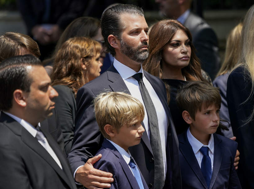 Uroczystości pogrzebowe Ivany Trump, 20.07.2022, Donald Trump Jr z rodziną