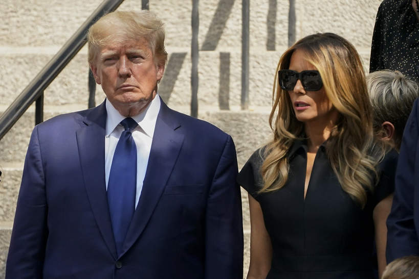 Uroczystości pogrzebowe Ivany Trump, 20.07.2022, Donald Trump z żoną Melanią
